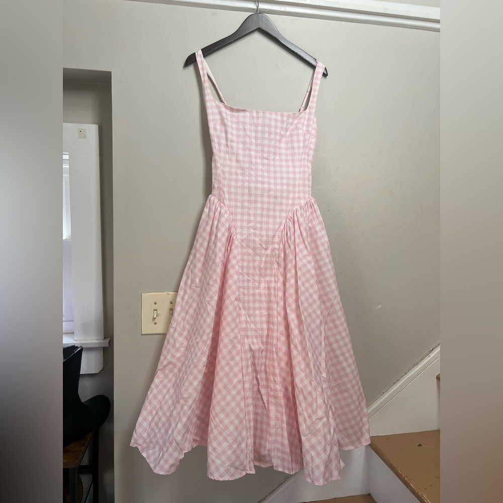 Babyboo Sherri Midi Dress in Blush Gingham